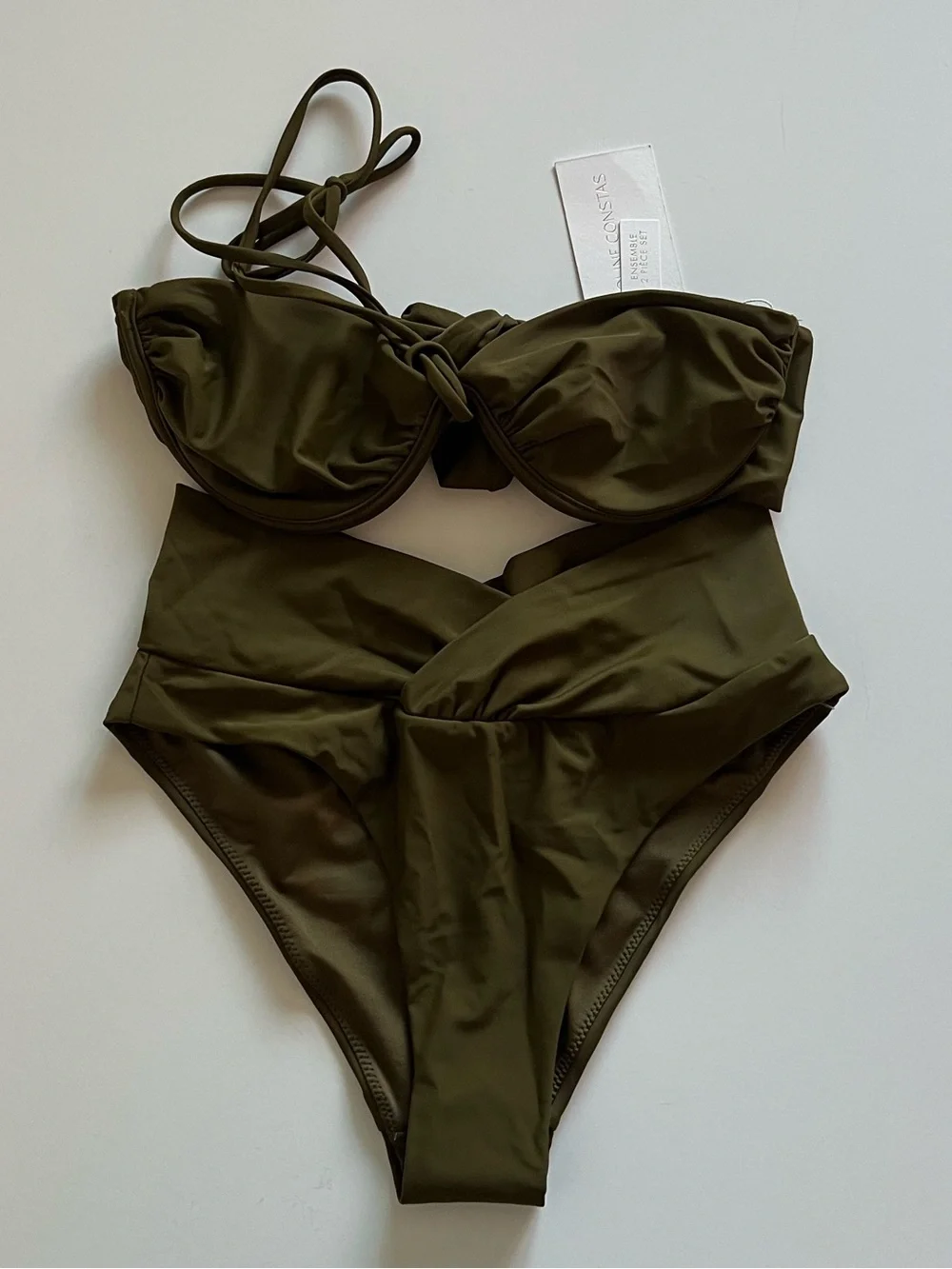{Caroline Constas} Brand New Olive Green Bikini SET - Picture 2 of 10